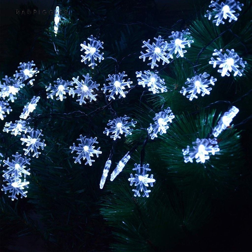 BadPiggies Christmas Snowflake String Lights Battery Operated
