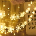 thumbnail image 1 of BadPiggies Christmas Snowflake String Lights Battery Operated Waterproof Fairy Lights for Xmas Garden Patio Bedroom Party Decor, 1 of 9