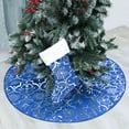 thumbnail image 1 of BadPiggies Christmas Tree Skirt, 48 inches Snowflake Xmas Tree Mat and Stockings for Halloween Christmas Party Decorations (Blue), 1 of 8