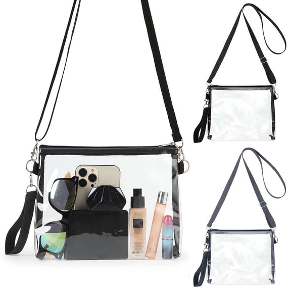 BadPiggies Clear Crossbody Bag Stadium Approved, Waterproof Shoulder Purse Bag with Adjustable Strap for Women and Men