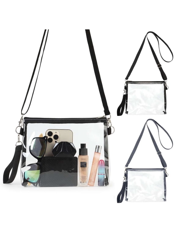 BadPiggies Clear Crossbody Bag Stadium Approved, Waterproof Shoulder Purse Bag with Adjustable Strap for Women and Men