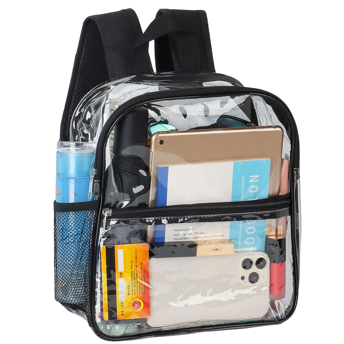 BadPiggies Clear Mini Backpack, Waterproof Transparent Stadium Approved Shoulder Bag for Women & Men 10.6*4.7*11.4inches BadPiggies Clear Mini Backpack, Waterproof Transparent Stadium Approved Shoulder Bag for Women & Men 10.6*4.7*11.4inches