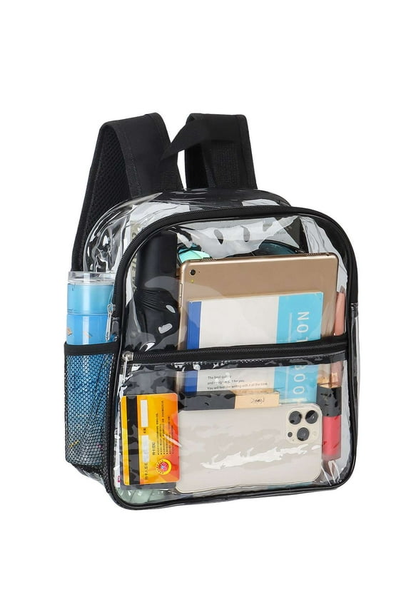 Clear Mini Backpack, Waterproof Transparent Stadium Approved Shoulder Bag for Women & Men 10.6*4.7*11.4inches