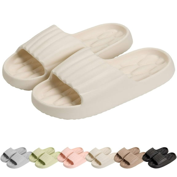 BadPiggies Cloud Slide Sandal for Women and Men, Non Slip Shower Shoes House Bathroom Pillow Slippers