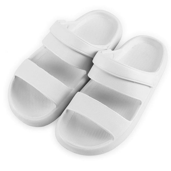 BadPiggies Clouds Slippers for Women and Men, Non-Slip Double Strap Slides Sandals Open Toe Shower Shoes Cushion Soft