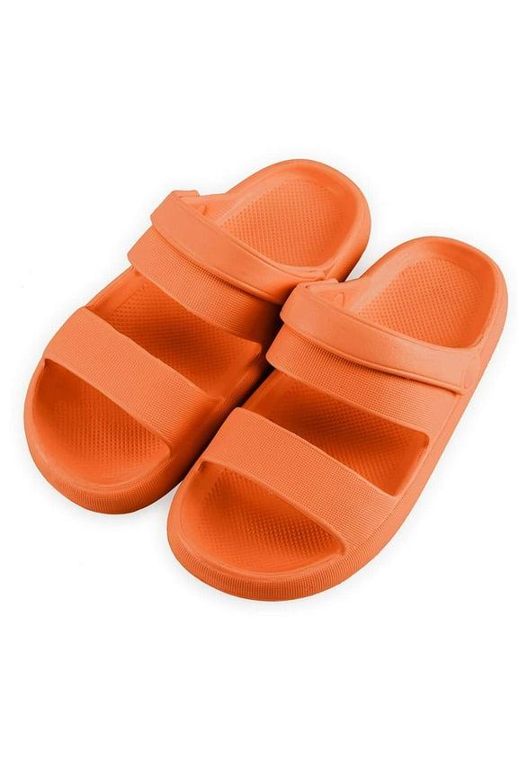 BadPiggies Clouds Slippers for Women and Men, Non-Slip Double Strap Slides Sandals Open Toe Shower Shoes Cushion Soft