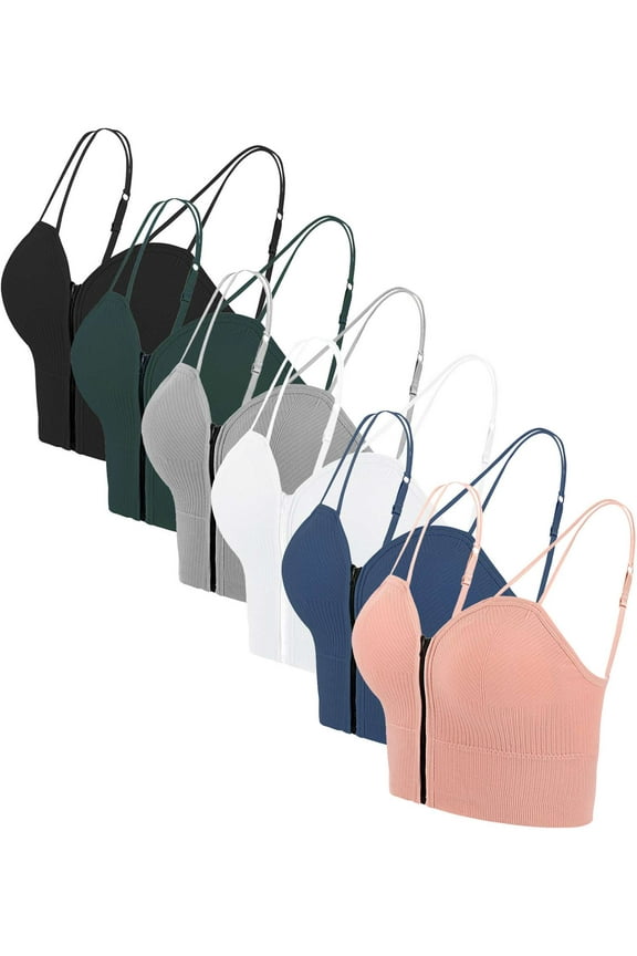 BadPiggies Comfy Cami Bra for Women Wirefree Crop Top Yoga Bralette Longline Padded Lounge Bras