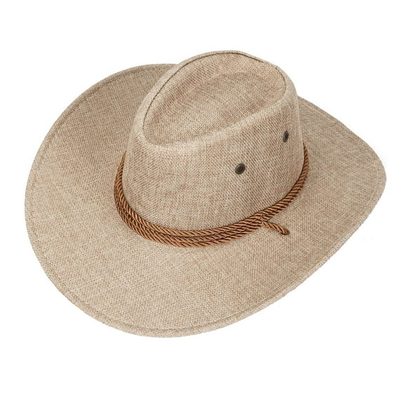 BadPiggies Cowboy Hat for Men and Women, Wide Brim Roll Up Western Fedora Hats with Adjustable String