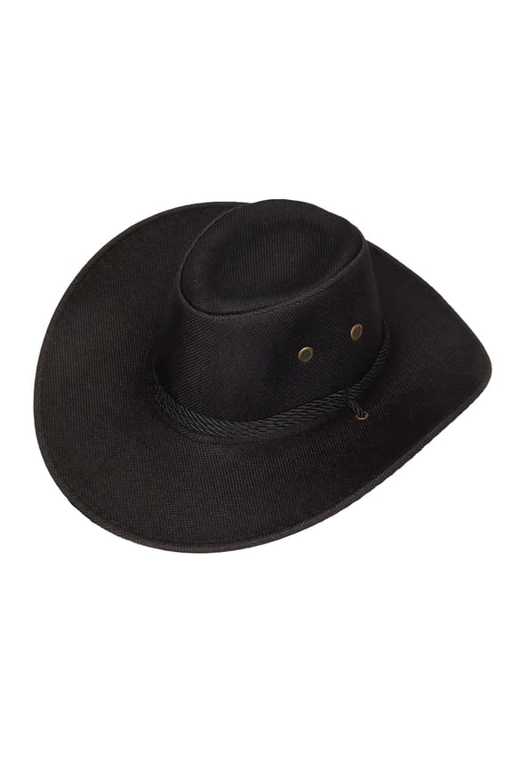 BadPiggies Cowboy Hat for Men and Women, Wide Brim Roll Up Western Fedora Hats with Adjustable String