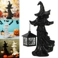 thumbnail image 1 of BadPiggies Cracker Barrel Ghost Witch Messenger with LED Lantern Ghost Statue Ornament Halloween Decorations (Black), 1 of 8