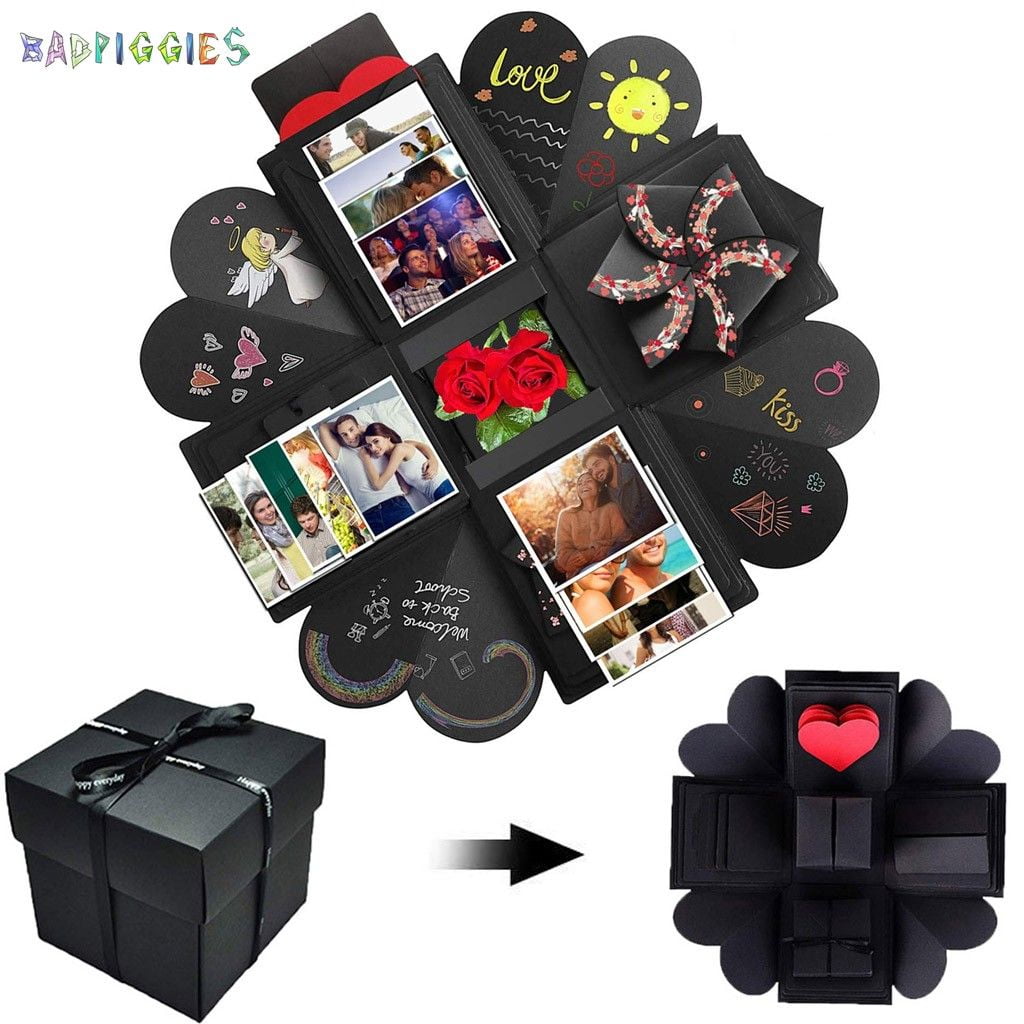 BadPiggies Creative Explosion Gift Box Scrapbook DIY Photo Album Surprise Box for Birthday Anniversary Valentine Day Wedding