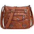 thumbnail image 1 of BadPiggies Crossbody Bag for Women Pocketbooks Soft PU Leather Purses and Handbags Multi Pocket Shoulder Bags - Brown, 1 of 9