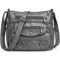 thumbnail image 1 of BadPiggies Crossbody Bag for Women Pocketbooks Soft PU Leather Purses and Handbags Multi Pocket Shoulder Bags - Gray, 1 of 9