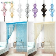 BadPiggies Crystal Beaded Tassel Curtain, Partition Door Curtain Beaded String Curtain Door Screen Panel Home Decor Divider Crystal Tassel Screen 39x78 Blue