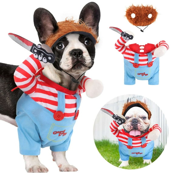 BadPiggies Deadly Doll Dog Halloween Costume, Cute Pet Cosplay Clothes Christmas Funny Party Costume for Small Medium Large Dogs