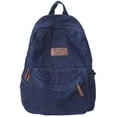 thumbnail image 1 of BadPiggies Denim Backpack for Women & Men Retro Rucksack Basic Bookbag High School/College Students Travel Laptop Bag - Navy, 1 of 10