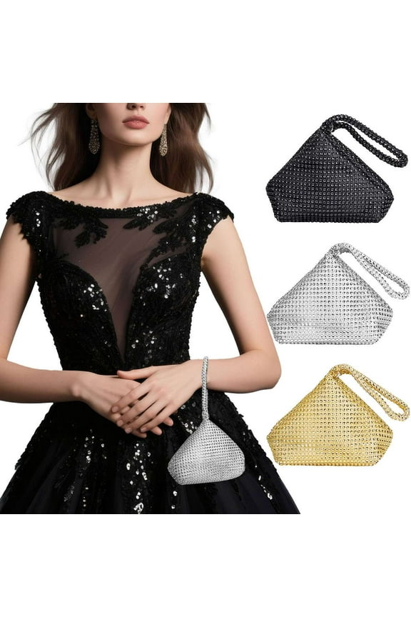 BadPiggies Fashion Women Bridesmaid Lady Bride Evening Clutch Bag for Prom Cocktail Party Wedding Engagement (Silver)