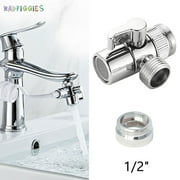 BadPiggies Faucet Diverter, Sink Faucet Connector Splitter Valve To Hose Adapter for Bathroom Kitchen Basin (1/2inch Outer Thread)