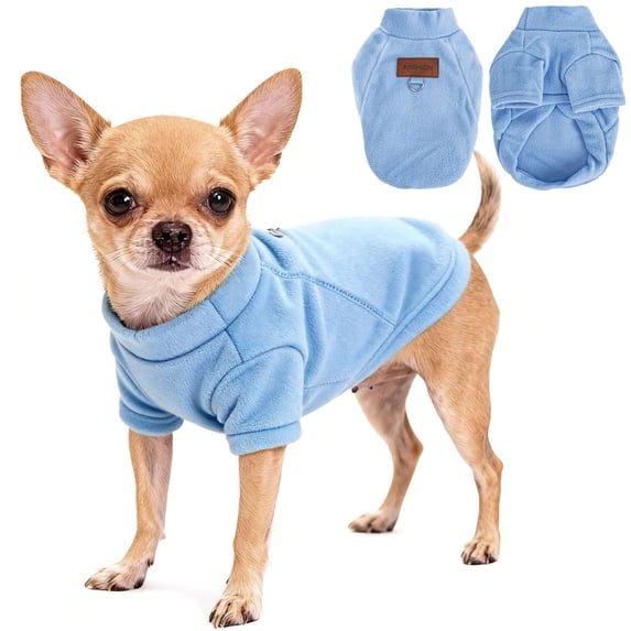 BadPiggies Fleece Vest Dog Sweater with Leash Attachment, Warm Pullover Dogs Coat Jacket Small Pet Winter Clothes (M, Blue)