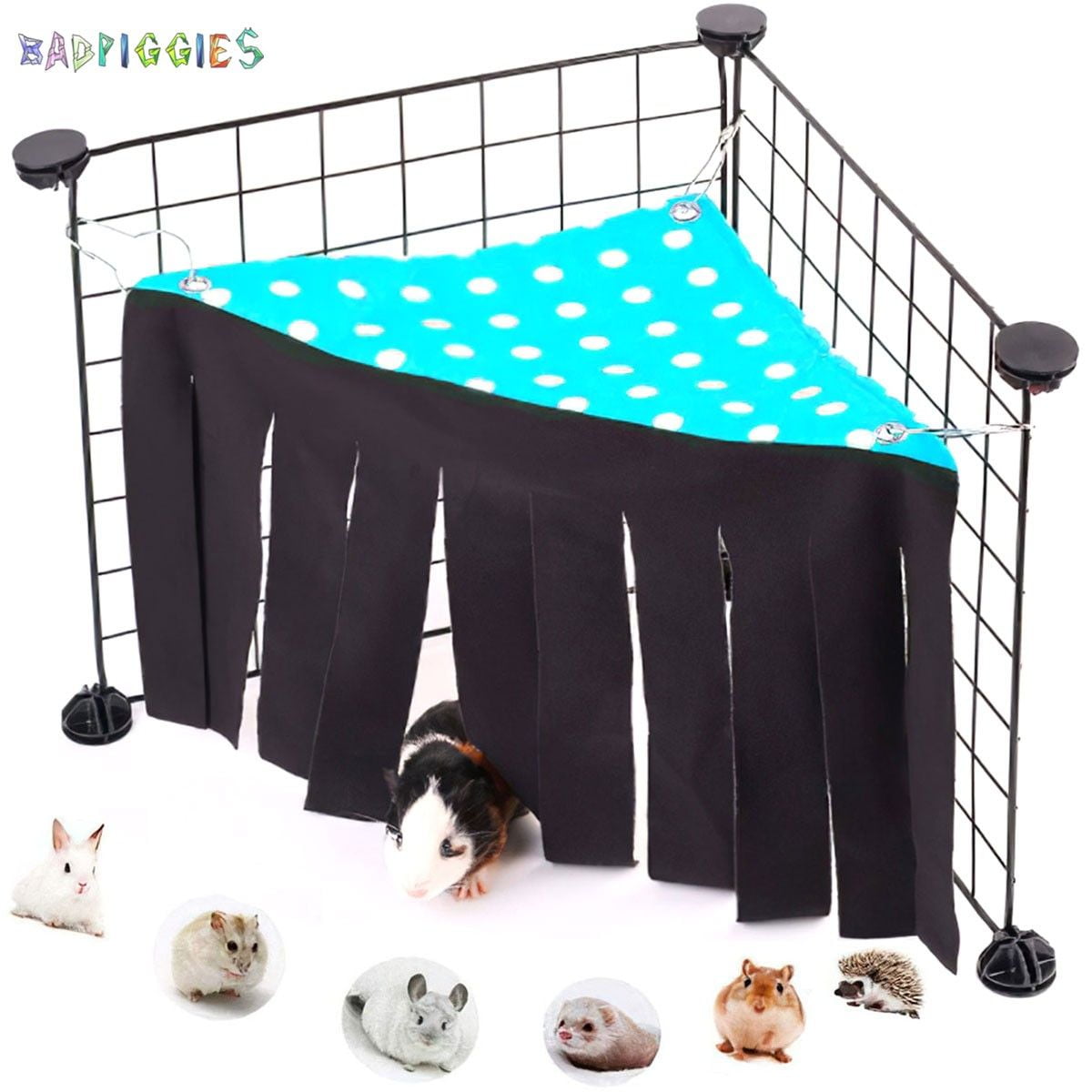 BadPiggies Guinea Pig Hideout Hideaway Corner Peekaboo Toys Cage Without Metal Fences for Small Animals Ferret Chinchilla Rats Bunny Blue Point Walmart