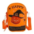 thumbnail image 1 of BadPiggies Halloween Small Crossbody Wallet Pumpkin Phone Purse PU Leather Cute Shoulder Bag for Women, 1 of 10