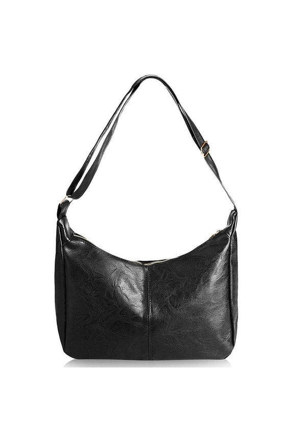 BadPiggies Hobo Bags for Women Soft Leather Large Capacity Crossbody Bag Fashion Handbag Tote Purses - Black