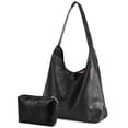 thumbnail image 1 of BadPiggies Hobo Bags for Women Soft Vegan PU Leather Shoulder Handbag Slouchy Tote Purses, 1 of 7