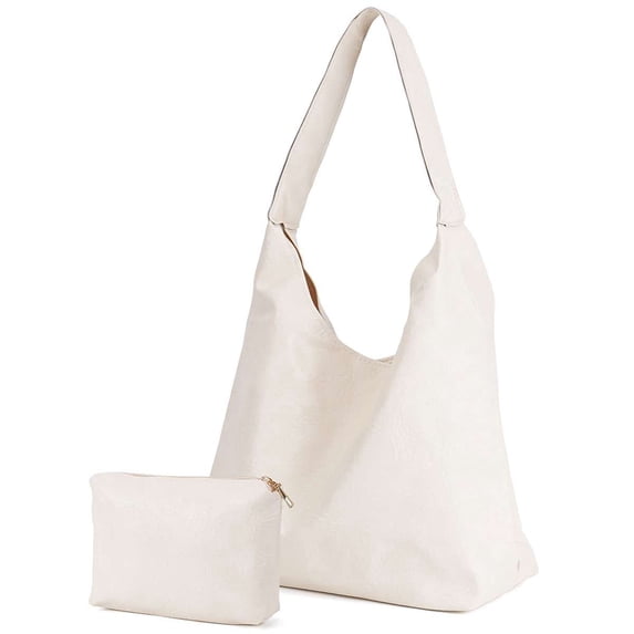 BadPiggies Hobo Bags for Women Soft Vegan PU Leather Shoulder Handbag Slouchy Tote Purses
