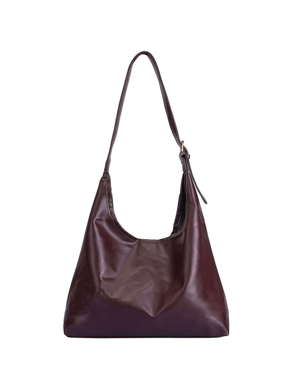 BadPiggies Hobo Bags for Women Soft Vegan PU Leather Shoulder Handbag Slouchy Tote Purses