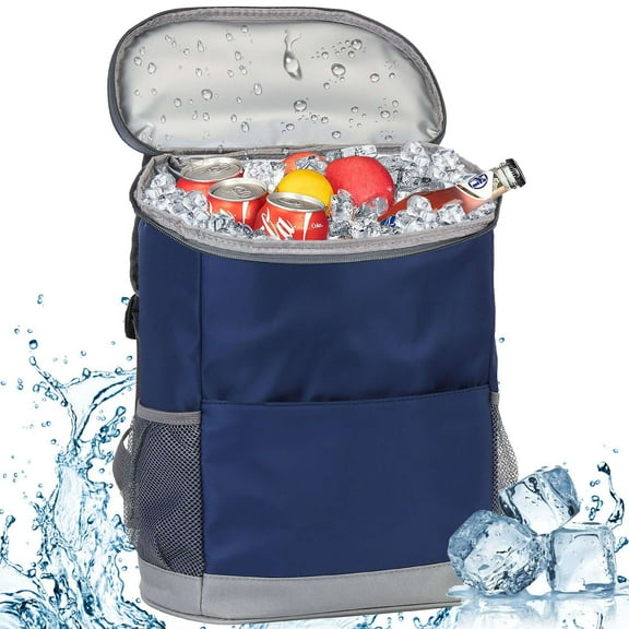 BadPiggies Insulated Cooler Backpack Leak Proof Thermal Bag 12h Hot/Cold Retention Outdoor Picnic Travel Bag (Navy)