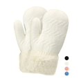 thumbnail image 1 of BadPiggies Kids Toddler Winter Mittens Gloves, Baby Boys Girls Cute Warm Fleece Lined Knit Thick Thermal Infant Gloves (White), 1 of 7