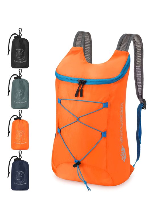 BadPiggies Lightweight Packable Backpack Waterproof Foldable Hiking Bag Travel Daypack 20L (Orange)