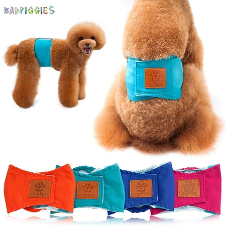 BadPiggies Male Pet Dog Belly Manner Band Wraps Nappies Puppy Cat Diaper Pants Physiological Sanitary Panties (M, Cyan)