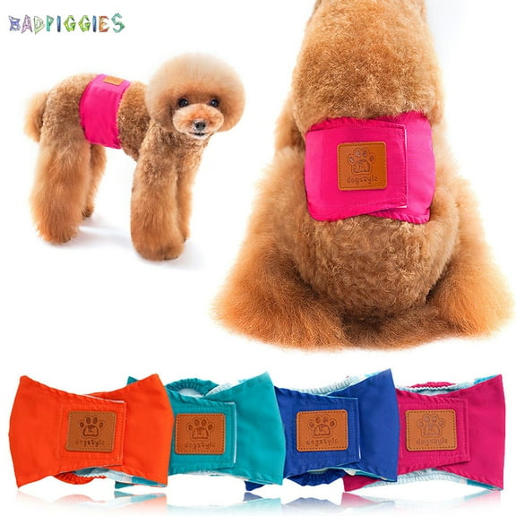 BadPiggies Male Pet Dog Belly Manner Band Wraps Nappies Puppy Cat Diaper Pants Physiological Sanitary Panties (M, Rose Red)