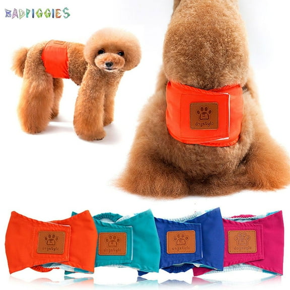 BadPiggies Male Pet Dog Belly Manner Band Wraps Nappies Puppy Cat Diaper Pants Physiological Sanitary Panties (S, Orange)
