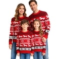 thumbnail image 1 of BadPiggies Matching Family Christmas Sweaters Reindeer Snowflake Knit Pullover Holiday Long Sleeve Couples Jumper Knitwear, 1 of 10