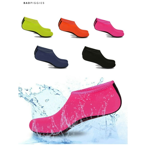 BadPiggies Men Women Barefoot Water Park Skin Shoes Aqua Socks Unisex Beach Swim Pool Surf Exercise Shoes (Green, M)