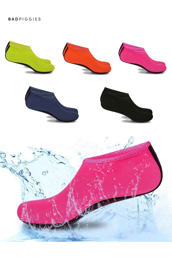 BadPiggies Men Women Barefoot Water Park Skin Shoes Aqua Socks Unisex Beach Swim Pool Surf Exercise Shoes (Orange, M)