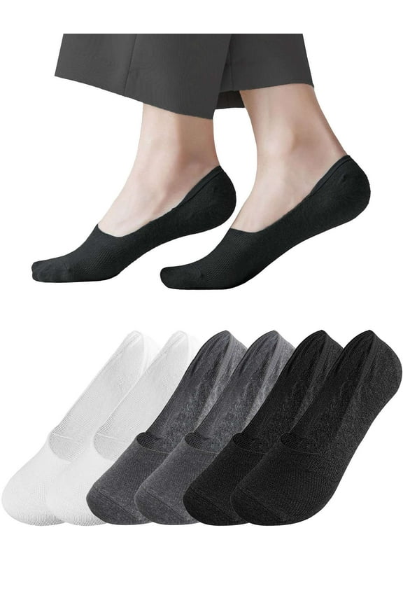 BadPiggies Men's No Show Socks 6 Pairs Cotton Non Slip Invisible Low Cut Socks Thin Short Socks
