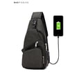 thumbnail image 1 of BadPiggies Mens Shoulder Crossbody Bag Sling Bag Chest Pack Travel Backpack With USB Charging (Black), 1 of 6