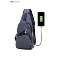 thumbnail image 1 of BadPiggies Mens Shoulder Crossbody Bag Sling Bag Chest Pack Travel Backpack With USB Charging (Blue), 1 of 7