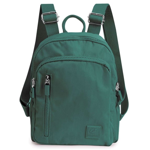 BadPiggies Mini Backpack Purse for Women, Small Nylon Day Packs Waterproof Multi-Pockets Ladies Travel Bag - Green