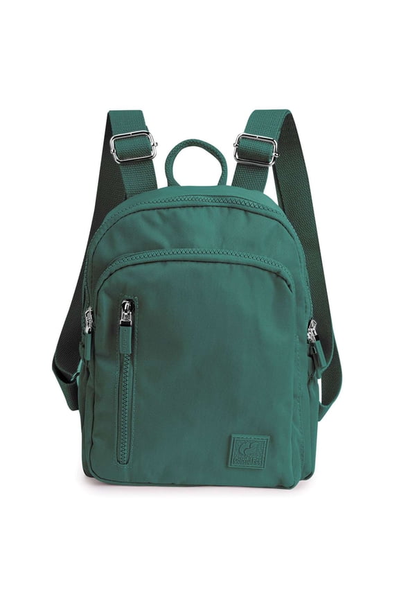 BadPiggies Mini Backpack Purse for Women, Small Nylon Day Packs Waterproof Multi-Pockets Ladies Travel Bag - Green