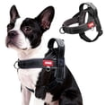 thumbnail image 1 of BadPiggies No Pull Dog Harness Reflective Adjustable Soft Padded Pet Vest with Handle Easy Control for Small Medium Large Dogs (S, Black), 1 of 10