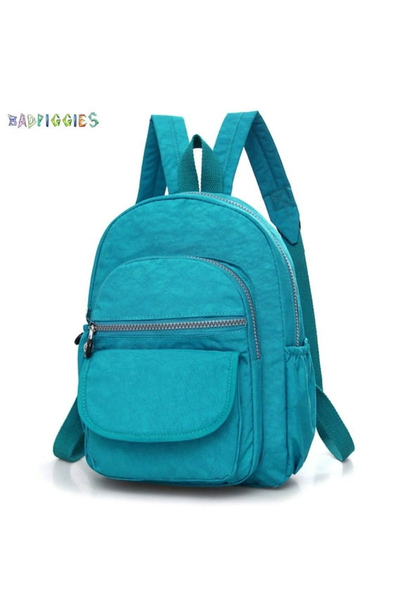 BadPiggies Waterproof Nylon Travel Backpacks Casual Shoulder Bag Lightweight Small Daypack for Women, Sky Blue