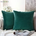 thumbnail image 1 of BadPiggies Pack of 2 Velvet Throw Pillow Covers Decorative Square Pillowcases Soft Solid Cushion Cases for Sofa Bedroom Car Cafe Office (20" x 20", Green), 1 of 7