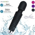 thumbnail image 1 of BadPiggies Personal Wand Massager Rechargeable Handheld Muscle Massager, 20 Vibrating Patterns 8 Speeds Potable for Back Neck Shoulder Sports Recovery, Black, 1 of 6