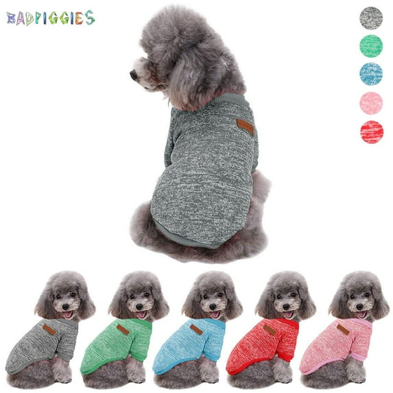 BadPiggies Pet Dog Warm Knitwear Fleece Sweater Coat Soft Thickening Jacket Vest Winter Clothes for Dogs Cats Puppy (L, Gray)