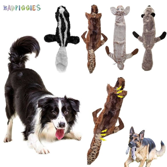 BadPiggies Pets Dog Squeaky Toys No Stuffing Plush Dog Chew Toys