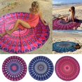 thumbnail image 1 of BadPiggies Round Beach Tapestry Hippie/Boho Mandala Beach Blanket Roundie/Indian Cotton Throw Bohemian Round Table Cloth/Yoga Mat Meditation Picnic Rug (Blue), 1 of 9